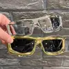 Gafas de sol reflectantes de mercurio estilo europeo y americano, tecnología futura Y2K, para mujer, para exteriores, ciclismo, piloto