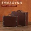 Maleta de Cuero Europea Caja de Almacenamiento Retro de Madera Maleta Anticuada Maleta de Atrezo para Fotografía Set de Maletas para Escaparate