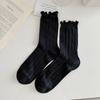 Calcetines Deportivos Blancos de Primavera y Otoño para Mujer a Rayas de Dos Barras Estilo Académico de Media Caña Calcetines Cortos de Estudiante Estilo Coreano ins Trendy