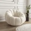 Sofá Perezoso Color Crema, Adecuado para Acostarse y Dormir, Sillón Sofá en Forma de Calabaza, Sillón de Ocio, Sofá de Tela de Lana de Cordero, Sofá Individual
