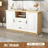 Móvel de TV de madeira maciça para sala de estar, armário de armazenamento simples moderno para apartamento pequeno, móvel de TV de piso integrado