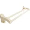 Estante Plegable para Toallas de Baño de Doble Barra Color Crema, Sin Taladro, Montaje en Pared, Estante de Almacenamiento de Instalación sin Rastro para Baño
