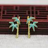 Yiwu ouro raio cor cobre banhado a ouro DIY ponto Cui imitação ouro queimando azul esmalte bambu bambu acessórios para cabeça B3338