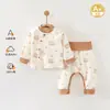 Ropa para Bebé Conjunto de Ropa Interior Algodón Puro Clase A Ropa de Otoño para Bebé Pantalones de Otoño Primavera Otoño Cuatro Estaciones Capa Base Ropa para Recién Nacido