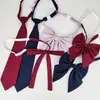 Pajarita de Color Sólido con Puntiagudos y Acentos de Plumas, Accesorios Jk, Pajarita Estilo Japonés para Estudiante Mujer, Pajarita Grande con Cordón, Estilo Uniforme Escolar