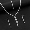 Joyería de Novia Popular Transfronteriza Europea y Americana, Pendientes y Collares Brillantes Incrustados con Diamantes de Diseñador, Elegantes Conjuntos de Collares con Borlas