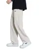 Pantalones de Hielo y Seda para Hombre 2026 Nuevo Verano Delgados de Marca de Moda de Pierna Ancha Malla Pantalones Deportivos Sueltos Rectos Casuales Largos