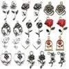Pingente de Liga com Gotejamento de Óleo de Flor Rosa 20 Peças Feito à Mão DIY Pulseira Colar Chaveiro Acessórios de Joalheria Amazon