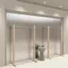 Estante de Exhibición para Tienda de Ropa Acero Inoxidable Tienda de Ropa para Mujer Estante Nuevo Color de Tronco Antiguo De Piso a Piso Colgador Nakajima