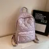 Mochila de Algodón de Gran Capacidad para Mujer 2025 Nuevo Estilo Simple Moda Casual Bolso Escolar Mochila Popular de Estilo Nicho