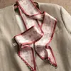 Bufanda de Seda Diagonal Floral Retro de Moda para Decoración del Cabello, Cinta Larga para Atar el Cabello, Cinturón de Cintura, o como un Pañuelo Largo Pequeño para Mujer