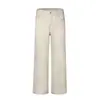 Suministro transfronterizo exclusivo: Pantalones de algodón 100% estilo francés, lavados y desgastados, de pierna curva, para mujer y hombre, pantalones casuales de pierna ancha estilo workwear para verano y otoño