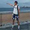 Pantalones Cortos Deportivos de Cinco Puntas Estilo Americano con Estampado, Pantalones Cortos Rectos de Peso Pesado, Pantalones Cortos de Algodón para Hombres y Mujeres, Pantalones Casuales de Verano en Stock