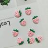 Tocado de resina de fresa rojo rosa, accesorios para pinza de pelo, pegamento crema para bricolaje, parche para teléfono móvil, zapatos, material para ropa al por mayor
