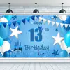 Tela de Fondo para Cumpleaños Número 10 Transfronteriza Banderín Creativo Bandera Fiesta Feliz Cumpleaños Tela Colgante Cortina de Fiesta