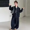 Conjunto de Chaqueta de Mezclilla de Otoño para Niñas, Nuevo Estilo 2026 para Niñas Mayores, Conjunto de Dos Piezas de Pantalones de Mezclilla para Primavera y Otoño