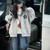 Casaco de primavera e outono para meninas, jaqueta baseball com capuz casual estilosa nova de 2026, moletom de outono para meninas