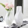 Vaso de vidro fosco novo de luxo leve estilo europeu decoração de casa sala de estar mesa de jantar arranjo de flores flor seca decoração de arte criativa