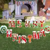 Decoração de Pátio de Feliz Natal Inserção Placa Oca Decoração de Festa de Feriado de Jardim Inserção de Gramado Externo Personalização