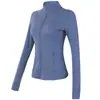 Casaco Rápido para Yoga Feminino Slim Fit Gola Vertical Outono e Inverno Top Esportivo para Corrida Treinamento de Pilates Roupa Fitness Manga Longa