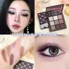 Paleta de Sombras Nove Cores, Multifuncional de Alta Qualidade Rosa Explosivo Grade Quadrada Paleta de Sombras Tons Terrosos, Maquiagem Versátil para o Dia a Dia