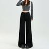 Pantalones vaqueros negros versátiles de cintura alta y pierna ancha para mujer, otoño 2025, recién llegados, holgados, ajustados, a la moda, estilo trompeta