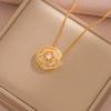Colar de Flor da Moda Estilo Simples Joias de Zircônia Femininas Corrente para Clavícula Micro-Incustada Colar de Camélia Vazado com Zircônia Full Diamond