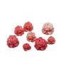 Polvo de concha prensado doble capa flor de loto mesa DIY accesorios hechos a mano agujero pasante fondo plano flor cuentas antiguas material para pasador de pelo