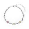 Caraini plata s925 estilo frío cuentas redondas pulsera de esmalte de bambú plata esterlina estilo ins pulsera de cuentas al por mayor