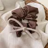 Scrunchie de Cetim Simples Estilo Coreano Novo Versátil Elástico para Cabelo Corda para Coque Acessório de Cabelo Elástico