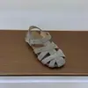 Sandalias Romanas de Cuero Genuino Estilo Coreano con Suela Gruesa para Mujer Beilixuan Nuevo Estilo Verano Elegantes Zapatos Tejidos con Calados