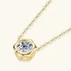 Collar de Moissanita con Forma de Pétalo de Moda Popular para Mujer, Cadena para Clavícula Versátil de Moda, Colgante de Plata de Ley S925 al por Mayor