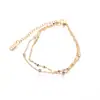 Pulsera de Acero de Titanio de Doble Capa Transfronteriza Europea y Americana con Diamantes para Mujer, Cadena de Acero de Titanio que No se Desvanece, Simple y Versátil, Diseño de Nicho