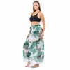 Ropa de Playa de Buena Calidad Transfronteriza Talla Grande Estilo Europeo y Americano Estampado de Leopardo Estilo Playa Blusa de Bikini Vestido Cruzado con Cordones Ropa Protectora Solar