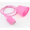 Porta Lámpara de Araña de Silicona Colorido Cable Colgante Porta Lámpara Colgante Bombilla LED Casquillo de Rosca E27 con Cable Porta Lámpara de Araña