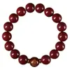 Pulsera del Zodiaco del Buda de Arena Dorada Púrpura Cinabrio Estilo Simple Ágata Zodiaco Pulsera de Cinabrio Bajo Contenido