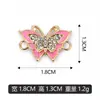 Colgante doble de mariposa con goteo de aceite incrustado de diamantes se puede combinar para ventas transfronterizas. Accesorios colgantes para pulseras y collares, DIY, directo del fabricante
