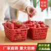 Cesta Pequena Atacado Quadrada Portátil Cesta para Frutas Vermelhas Descartável Caixa para Mirtilo Cereja Cesta de Plástico Cesta para Colheita de Frutas 2,5kg