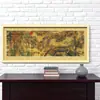 Rompecabezas de 1000 Piezas Escena del Río Qingming 98x34 Marco 98x38 Pintura de los Mil Li de Ríos y Montañas Marco de Madera Maciza de 2000 Piezas para Colgar en la Pared