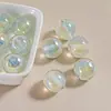 [Luminoso] 16mm Corazón Luminoso Agujero Recto Cuentas Redondas Cadena para Teléfono Móvil Llavero Cadena para Colgar Bolsas Material de Accesorios