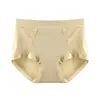 Pantaletas de Mujer sin Costuras Estilo Nacional Bordado Cintura Media-Alta Control de Barriga Levanta Glúteos 10A Antibacterianas Entrepierna Extendida Talla Grande Antirrodadura