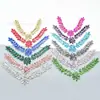 Colorido largo vidrio pedrería ojo de caballo diamante flor ropa cuello decoración diamante flor zapato bolsa cadena para zapatos accesorios al por mayor