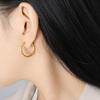 Estilo Coreano Ins Nuevo Diseño de Nicho Pendientes con Patrón de Martillo Moda Femenina Elegantes Versátiles Pendientes de Acero de Titanio
