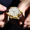 LIGE/Moda transfronteriza para hombre, reloj de cuarzo multifuncional impermeable con calendario y luminiscencia, reloj de pulsera de negocios en dorado y negro