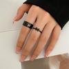 Europa y Estados Unidos anillo conjunto negro nuevo transfronterizo creativo retro hueco mariposa amor anillo 5/6/8 traje