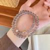 Novo estilo chinês pulseira multicamadas de ágata natural com círculo duplo design feminino pulseira com fivela de paz de seda dourada e jade atacado