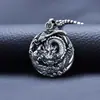 Pingente de dragão em prata de lei s925 colar de torneira vintage masculino colar de prata tailandesa joias de prata em formato de dragão zodíaco masculino e feminino atacado