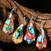 Nuevos pendientes de Amazon, pendientes de piedra emperador geométrica de color bohemio, pendientes vintage de temperamento, joyería europea y americana.