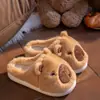 Chinelos de Algodão Kapibala para Mulheres no Outono e Inverno, Chinelos Quentes Antiderrapantes para Casa, Chinelos Peludos Espessados Fofos para Homens