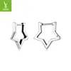 Pendientes Originales Yinziyun con Forma de Estrella, Elegantes y Encantadores Pendientes de Estrella de Cinco Puntas Hechos de Cobre Chapado en Platino